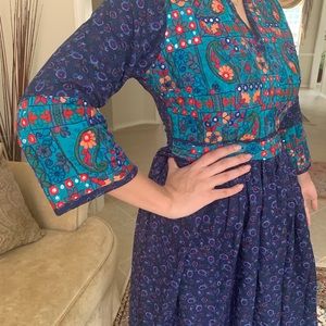 Beautiful and chic ethnic dress with hand made top